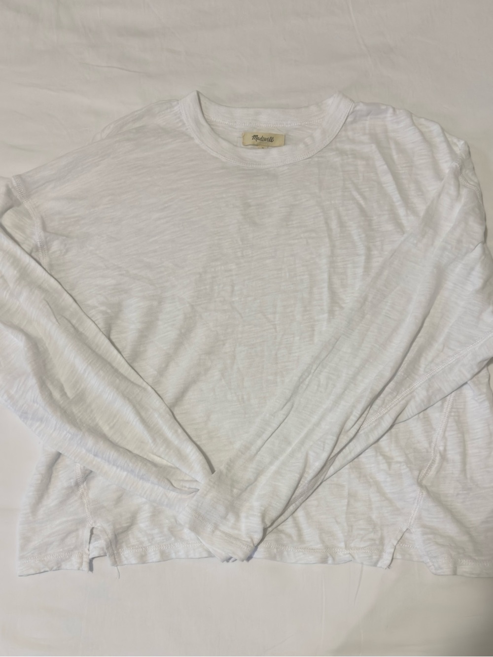 Madewell long sleeve tee white linen